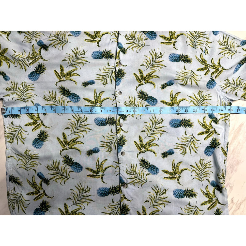 MBX Premium Goods Resort Collection Pineapple Button Down Shirt XXL White Yellow - Picture 7 of 8